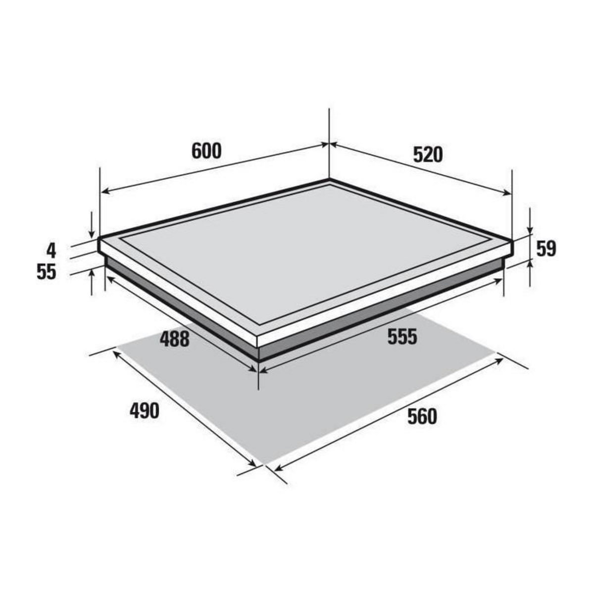 Sauter Table de cuisson induction 60cm 3 foyers 7200w noir - SPI4367B