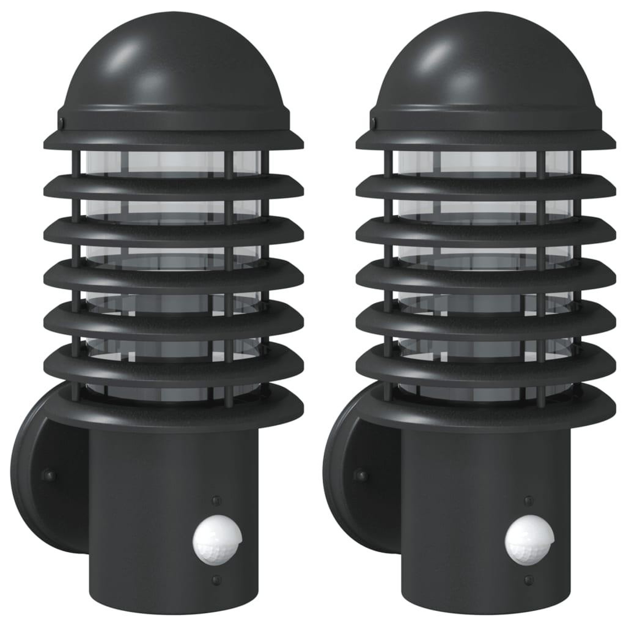 Voir la diapositive 2 : VIDAXL Appliques murales d'exterieur et capteurs 2pcs acier inoxydable