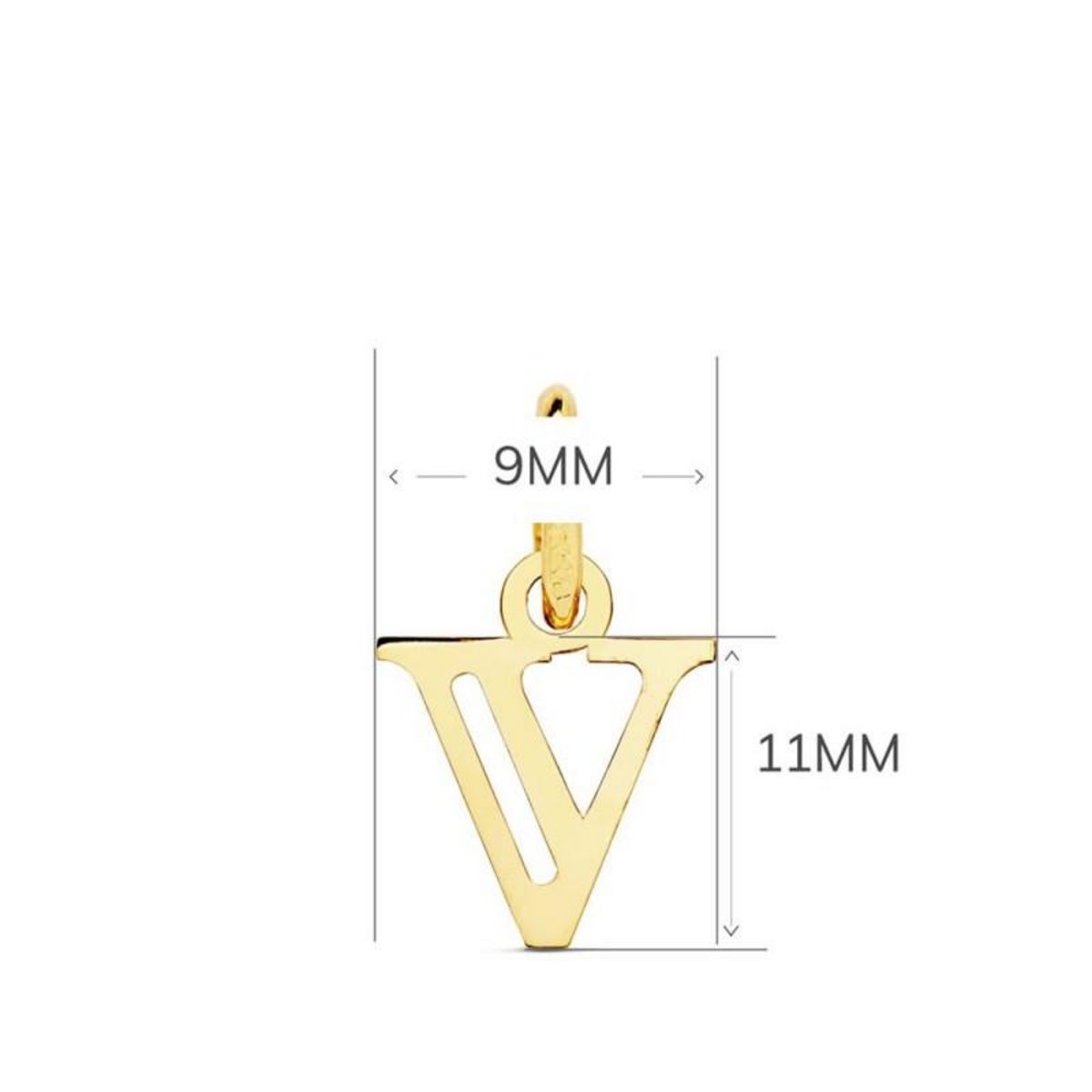 L'ATELIER D'AZUR Collier - Pendentif Lettre  V  Or 750/1000 - Chaine Dorée