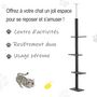 Voir la diapositive 5 : PAWHUT Arbre à chat poteau à griffer hauteur réglable dim. 43L x 27I x 228-260H cm 4 niveaux d'activités gris