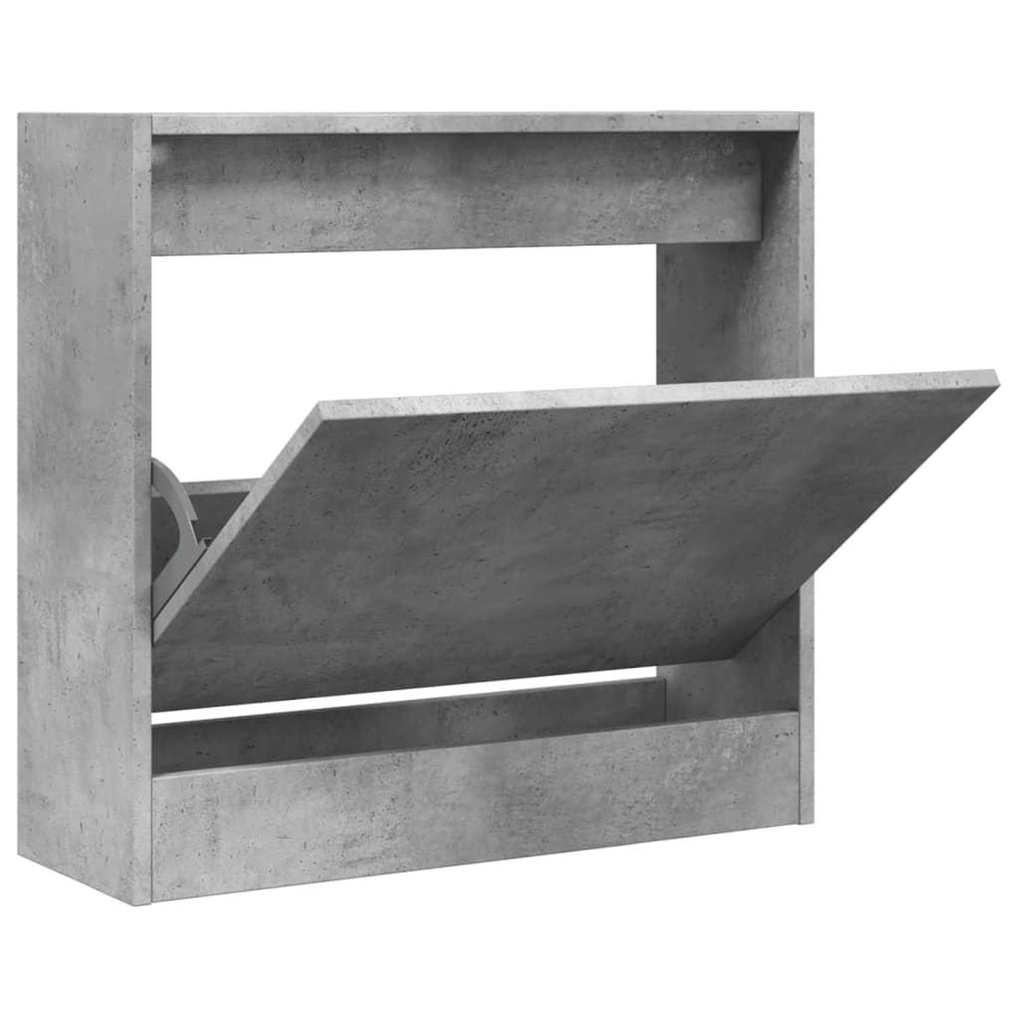 Voir la diapositive 2 : VIDAXL Armoire a chaussures gris beton 60x21x57 cm bois d'ingenierie
