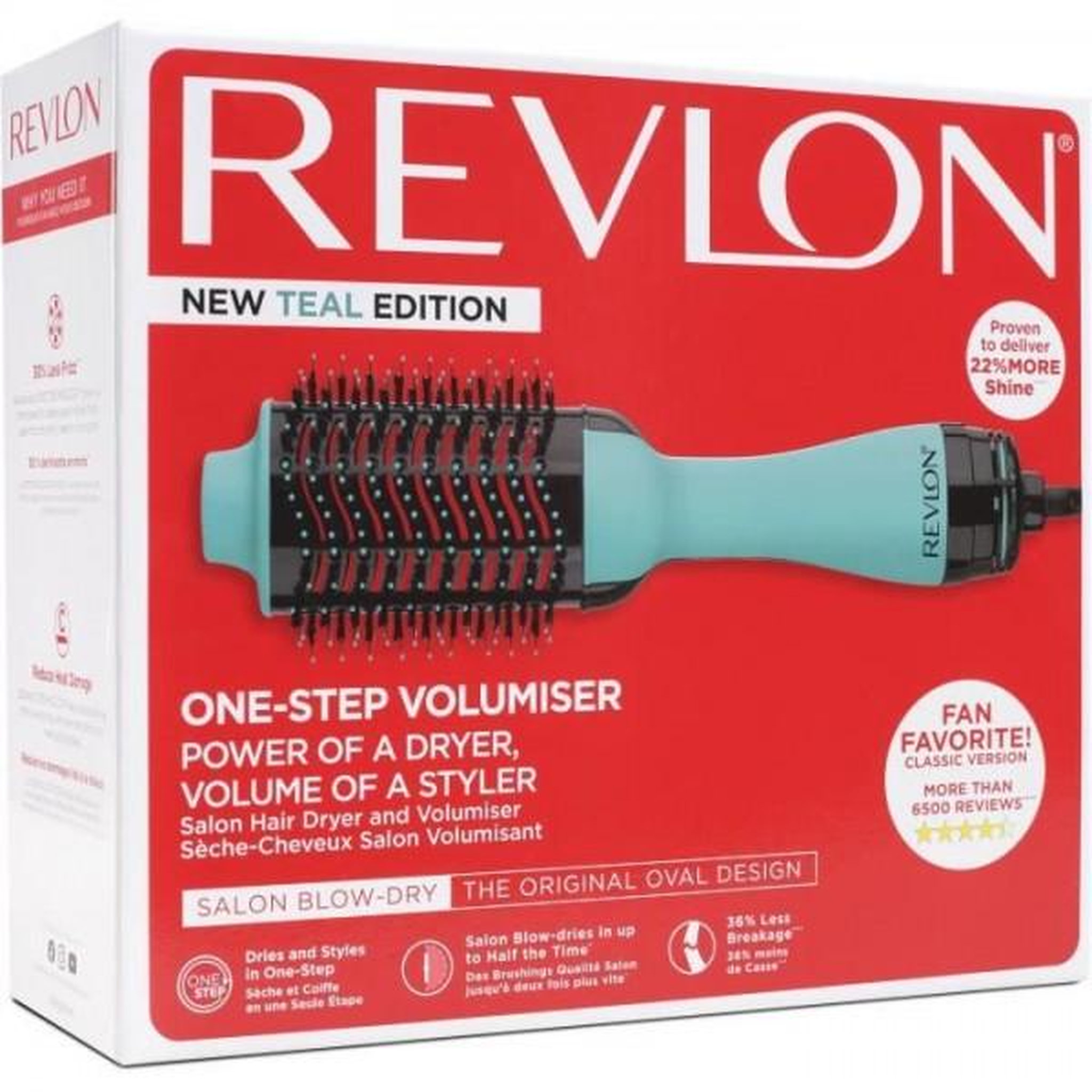 Voir la diapositive 6 : Revlon Seche Cheveux Brosse sechante volumisante REVLON Teal Blue - Technologie ionique - 2 vitesses, 3 niveaux de chaleur
