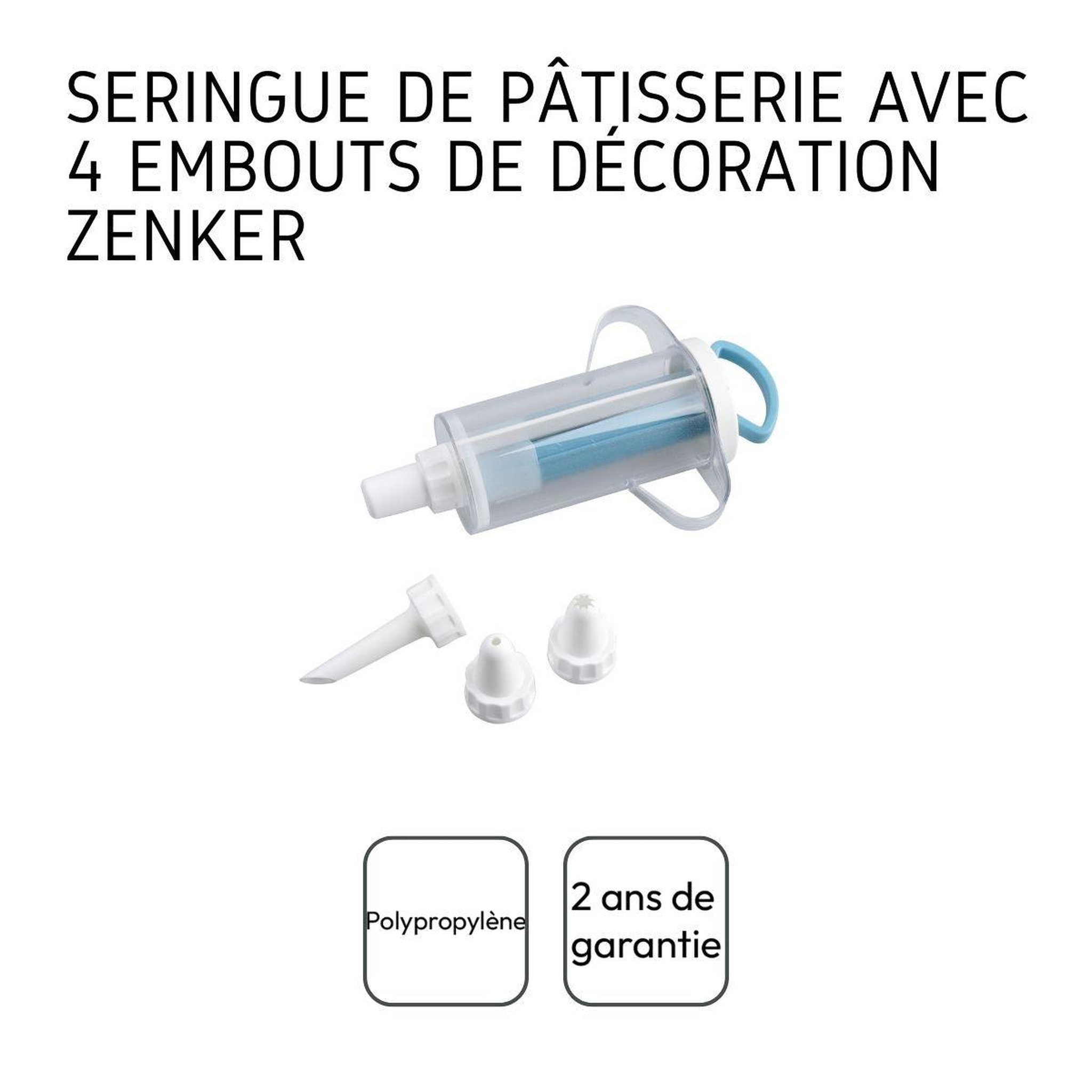 Voir la diapositive 4 : ZENKER Seringue à pâtisserie avec deux compartiments et 4 embouts zenker sweet sensation