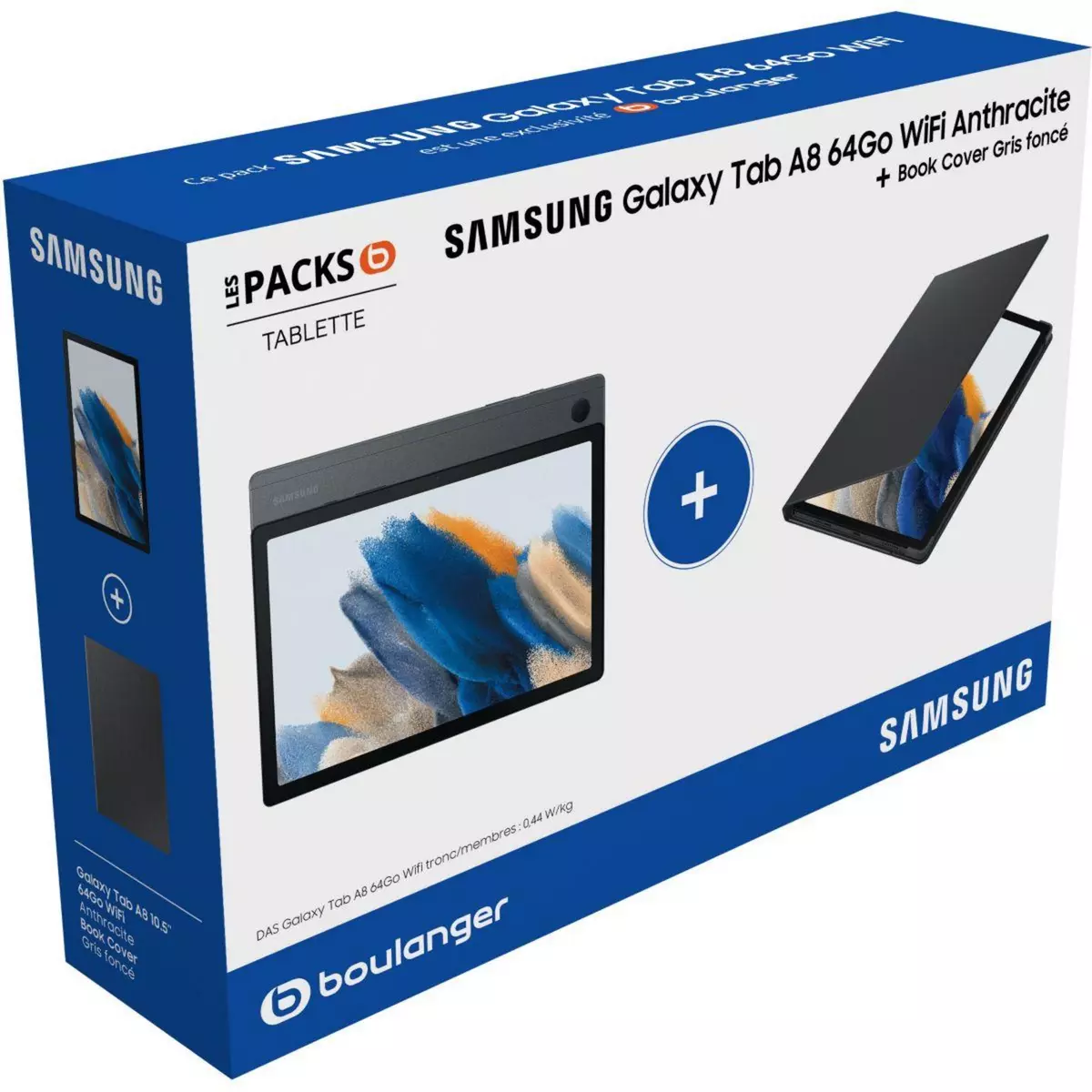 Samsung Tablette Android Pack Galaxy Tab A8 64Go WiFi+Book Cover