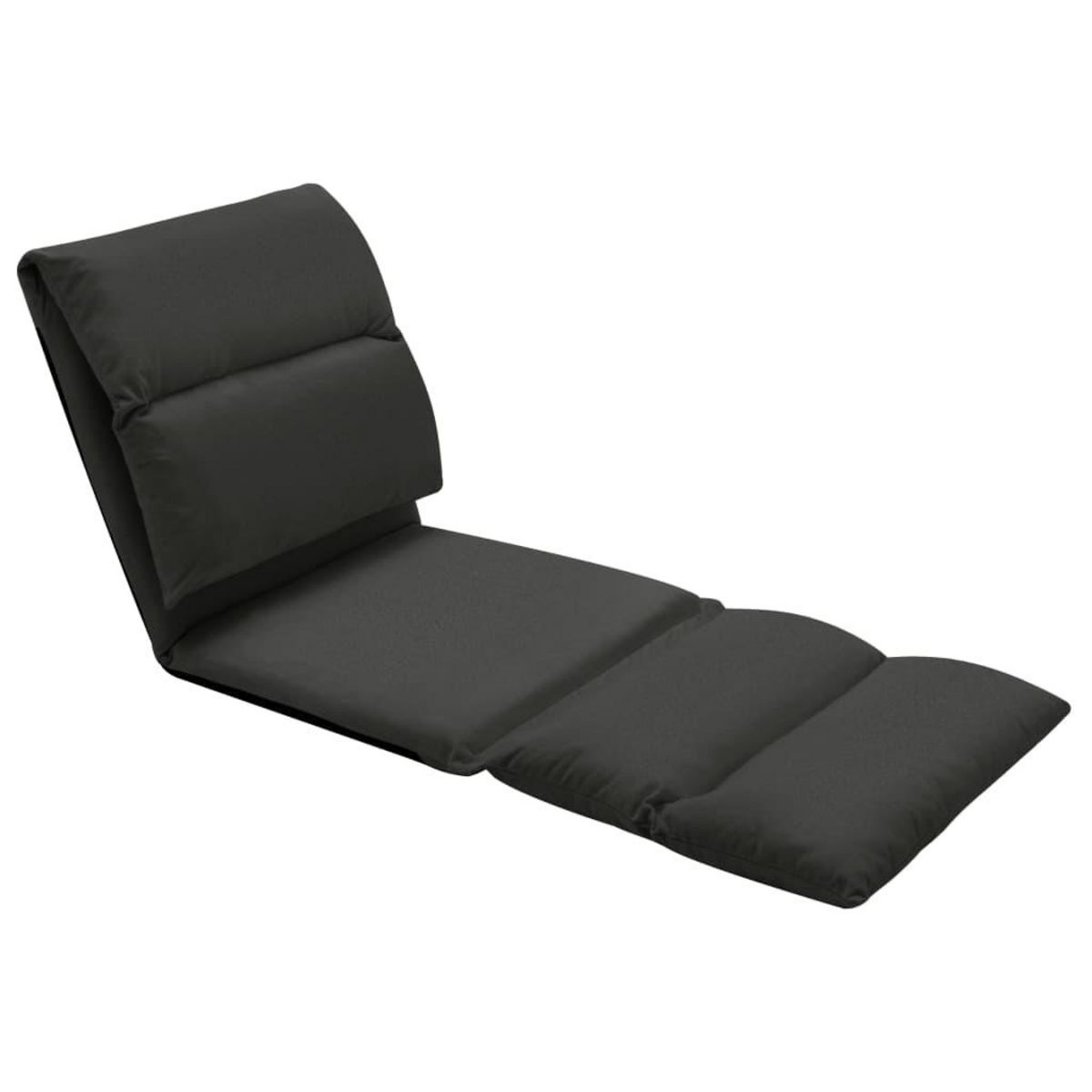 VIDAXL Chaise pliable de sol Noir Microfibre