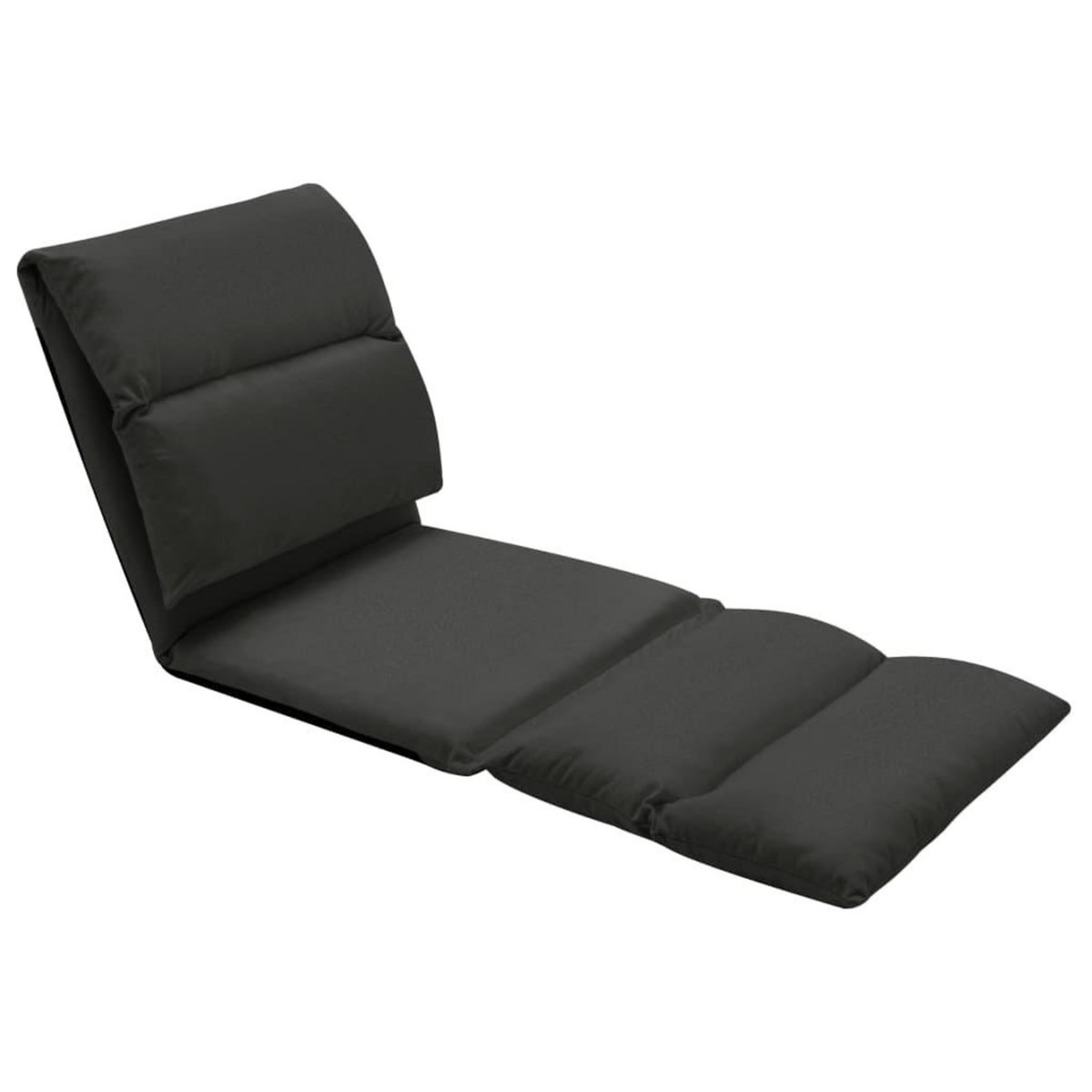 VIDAXL Chaise pliable de sol Noir Microfibre