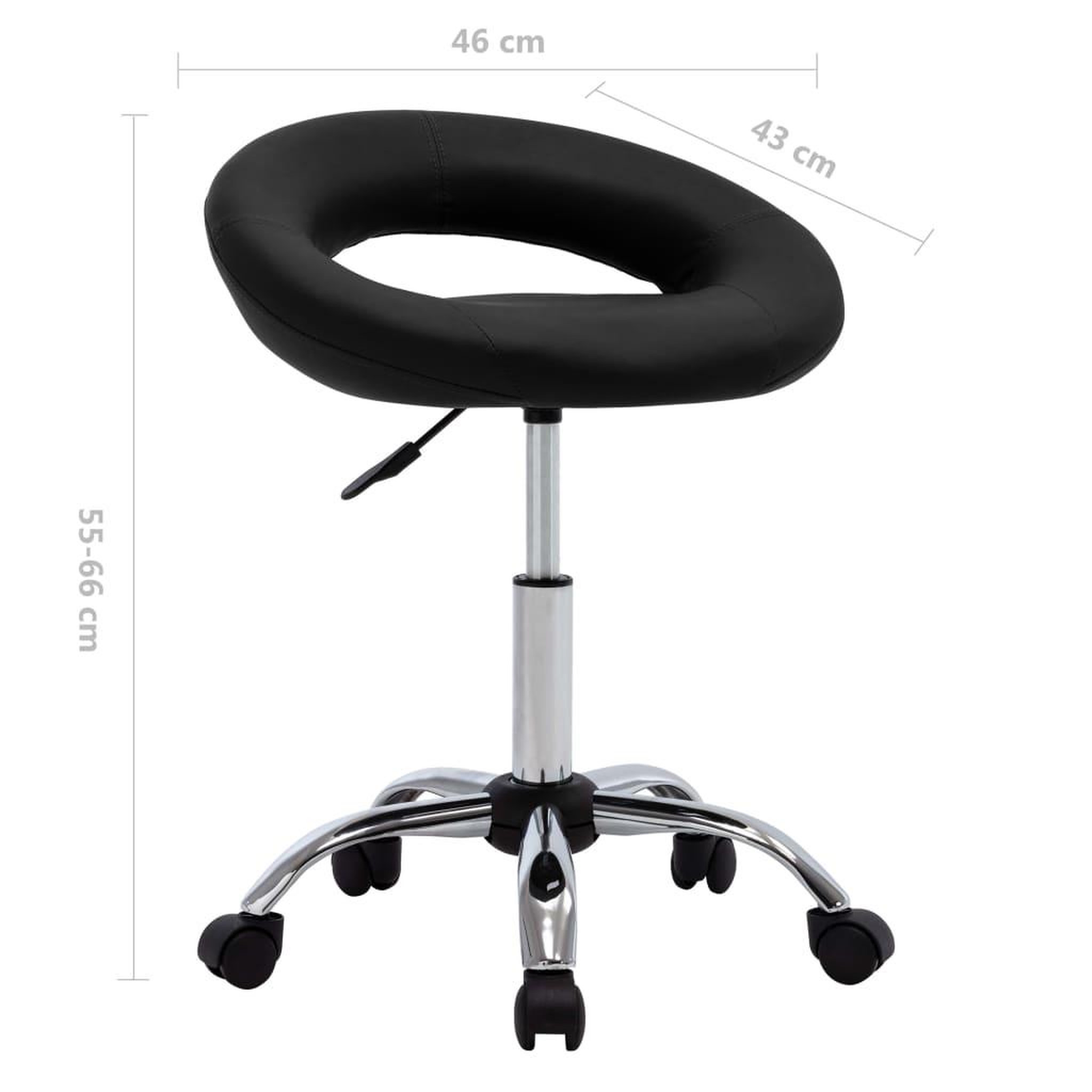 Voir la diapositive 6 : VIDAXL Chaise de travail roulante Noir Similicuir