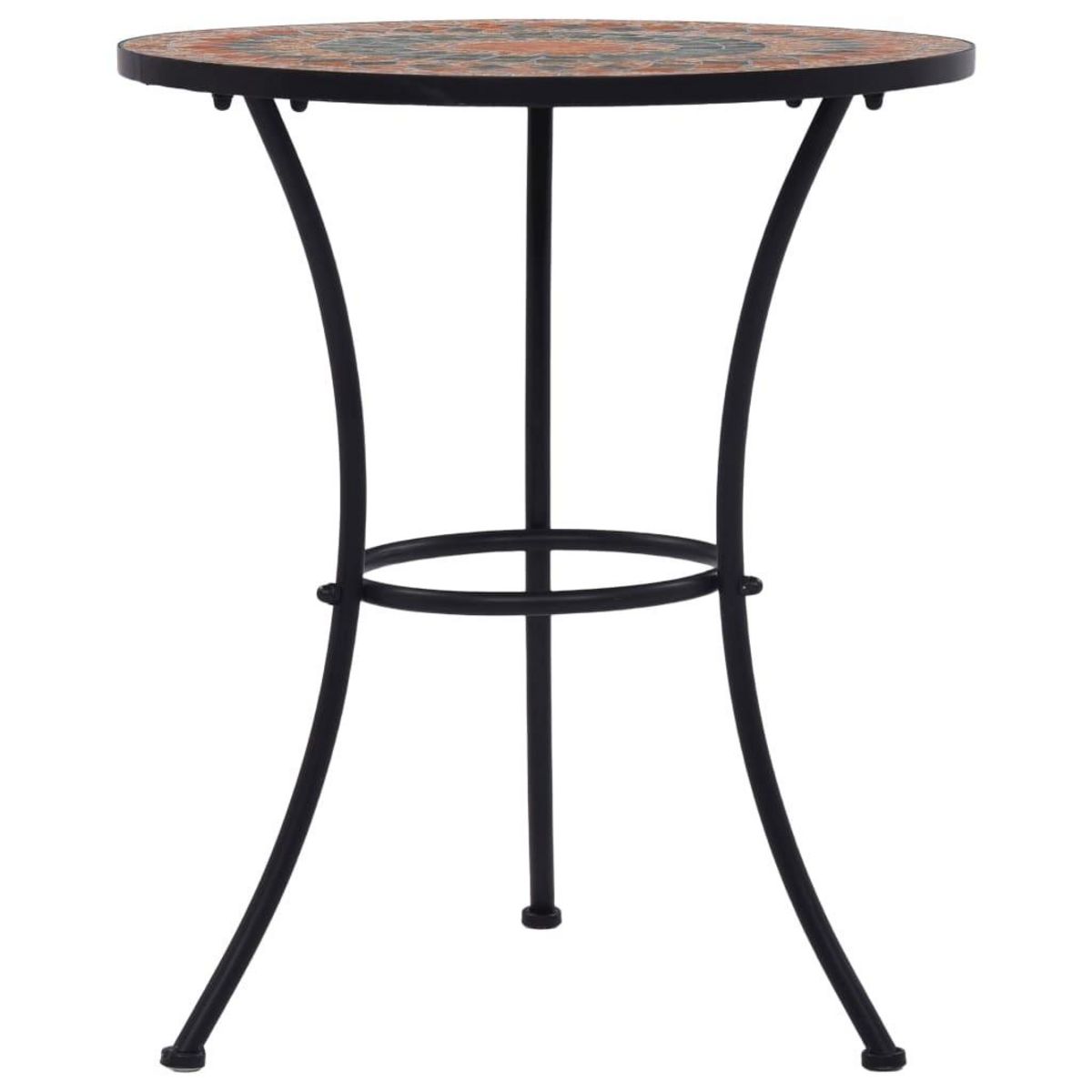 VIDAXL Table de bistro mosaïque Orange/gris 60 cm Ceramique