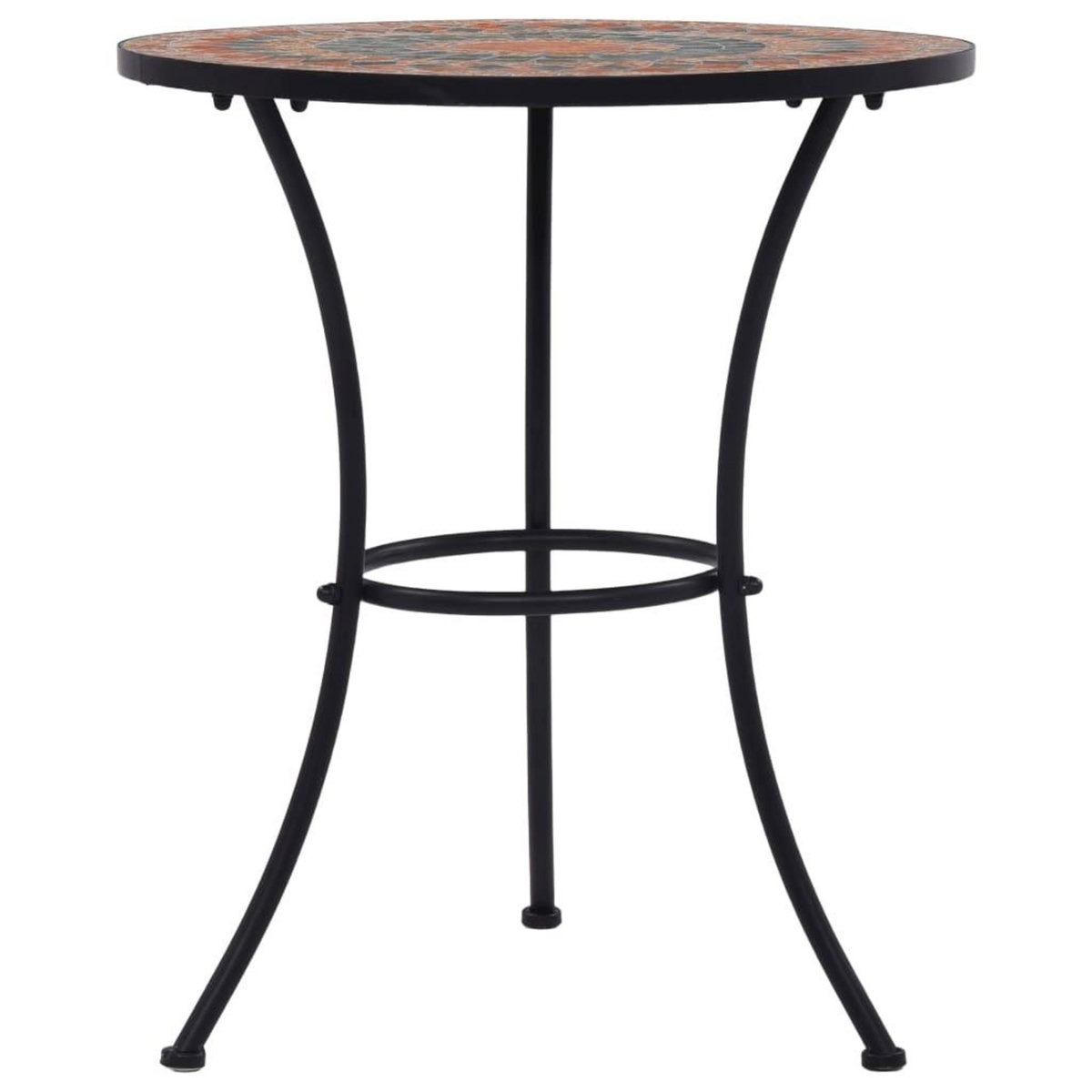 VIDAXL Table de bistro mosaïque Orange/gris 60 cm Ceramique