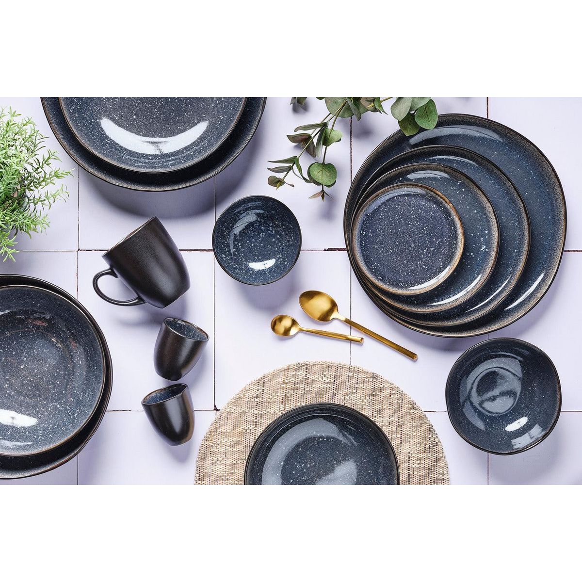 BJORN Assiette IRIS Ø16cm - 6 pièces - Bleu nuit