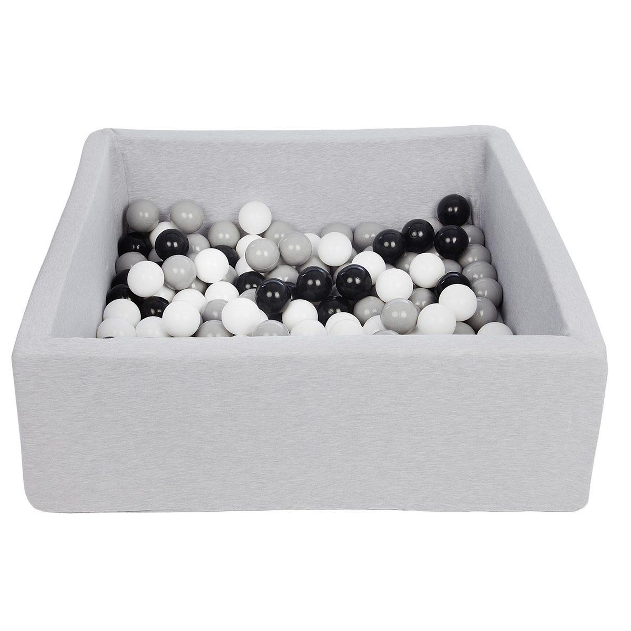 VELINDA Piscine à balles pour enfant, dimensions: 90x90 cm + 150 balles noir,blanc,gris