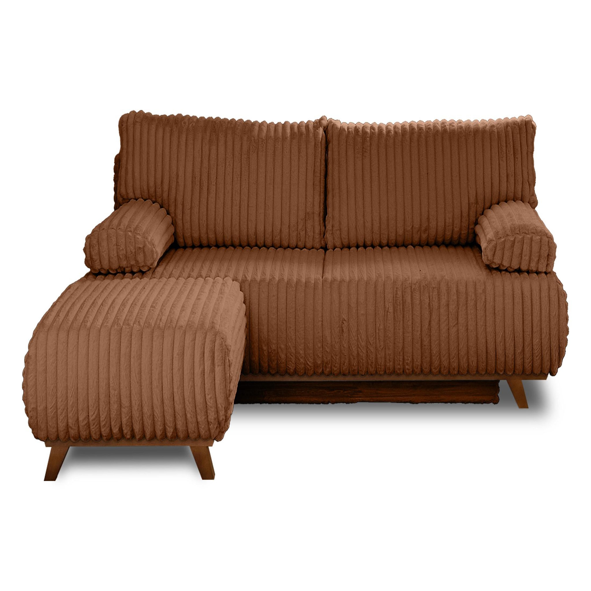 Voir la diapositive 1 : BEST MOBILIER Cristal - canapé 3 places - convertible avec coffre et pouf - en fausse fourrure côtelée