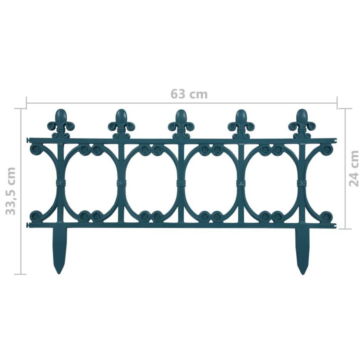 VIDAXL Bordures de jardin 16 pcs Vert 10 m PP