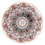 Paris Prix Lot de 6 Assiettes Plates  Mandala  26cm Orange