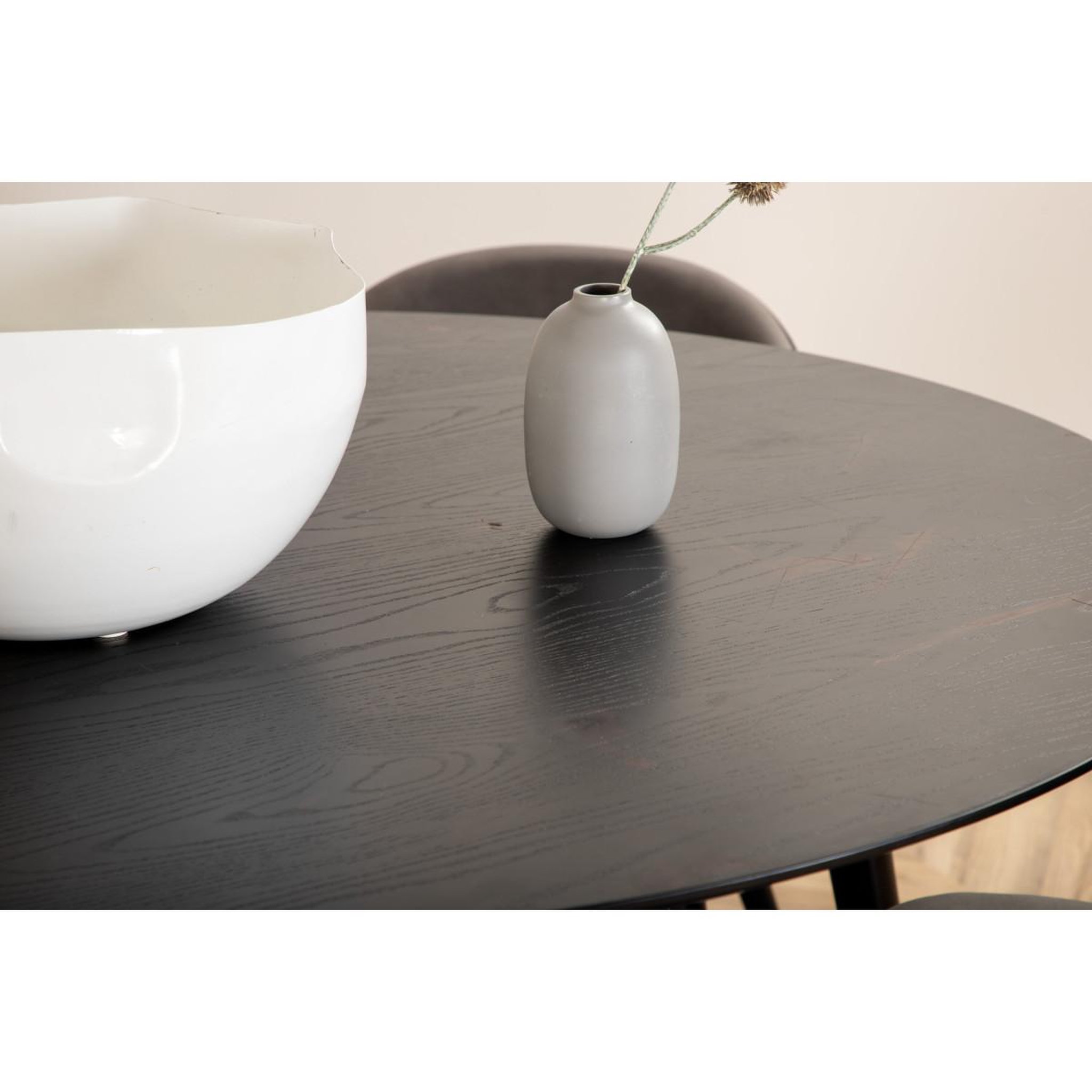 Voir la diapositive 5 : Paris Prix Ensemble table à manger & 4 chaises  dipp & velvet  115cm noir & gris