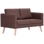 Voir la diapositive 2 : VIDAXL Canape a 2 places Tissu Marron