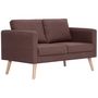 Voir la diapositive 2 : VIDAXL Canape a 2 places Tissu Marron