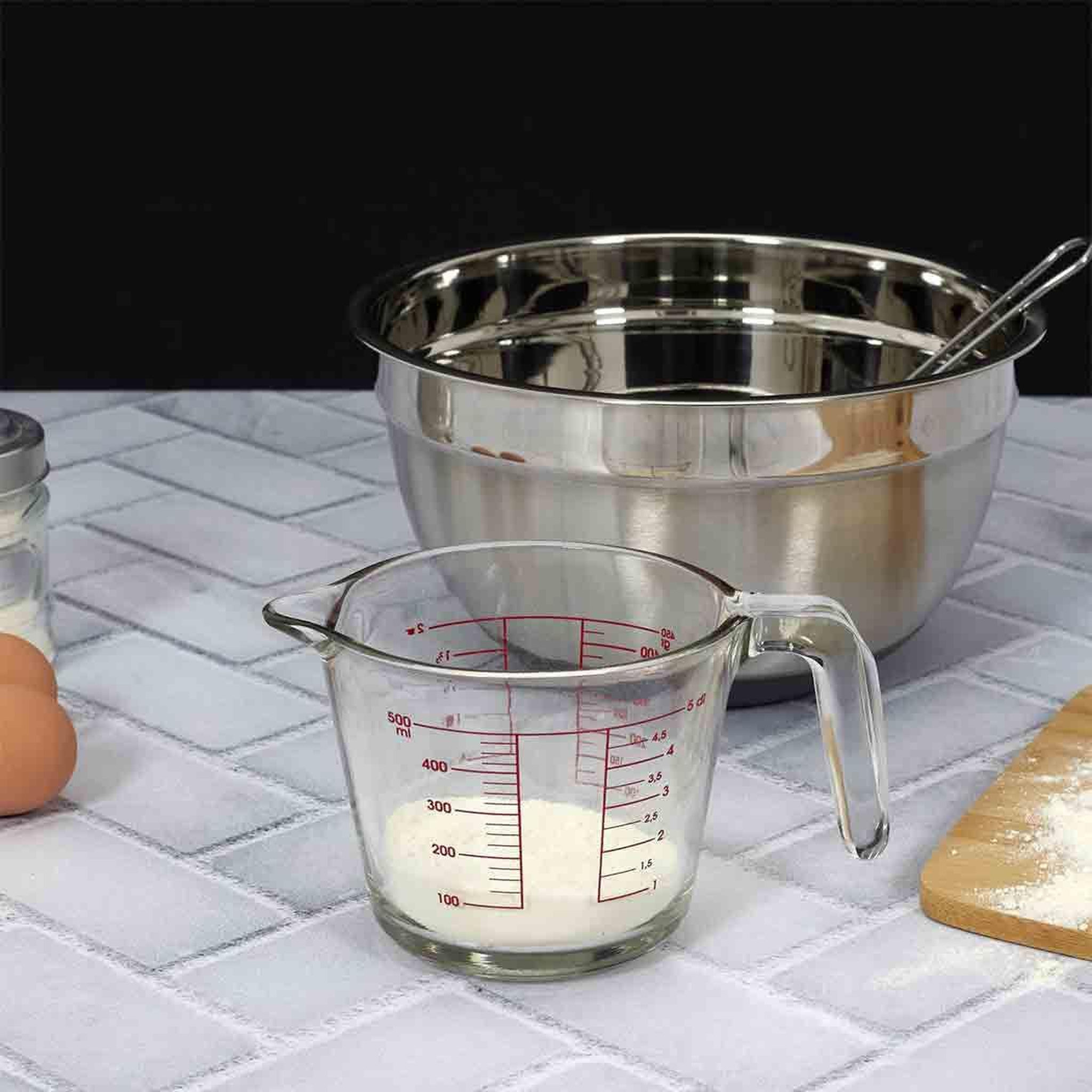 Voir la diapositive 3 : Lily Cook Verre Doseur en Verre  Kitchen  50cl Transparent