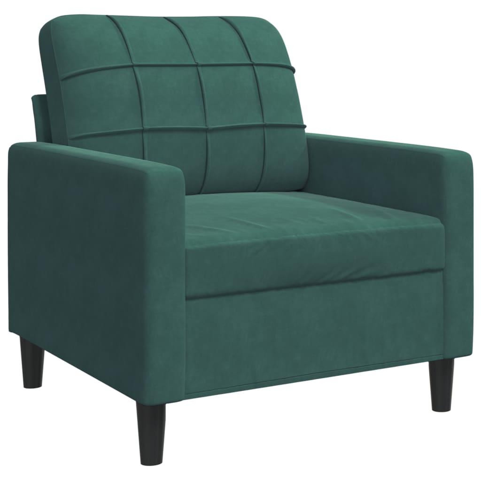 Voir la diapositive 5 : VIDAXL Ensemble de canapes 3 pcs avec coussins Vert fonce Velours