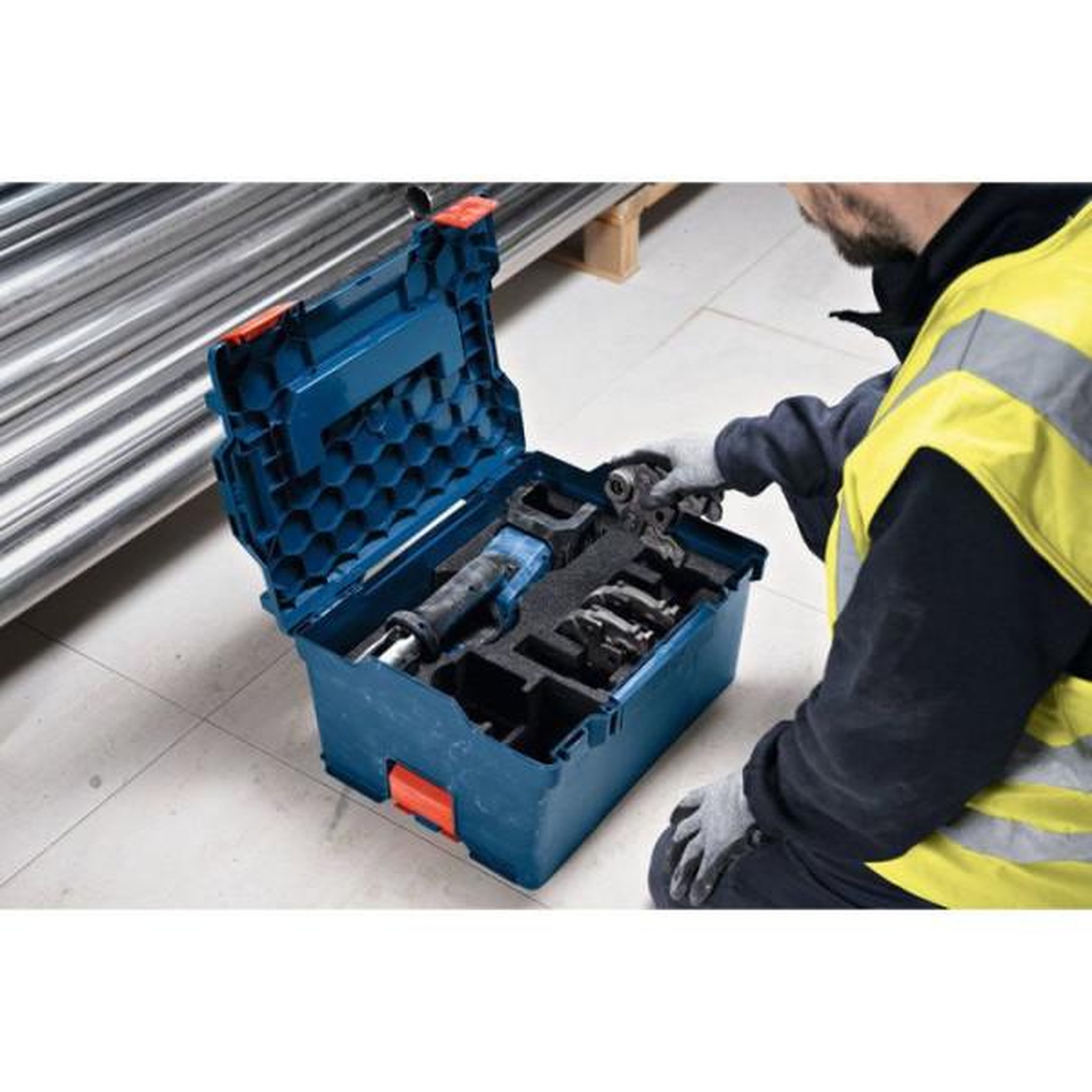 Voir la diapositive 6 : Bosch Professional Sertisseuse - bosch professional - gpt 18v-19 + kit rfz12/16/20 - sans batterie ni chargeur - tete 360° - l-boxx 238