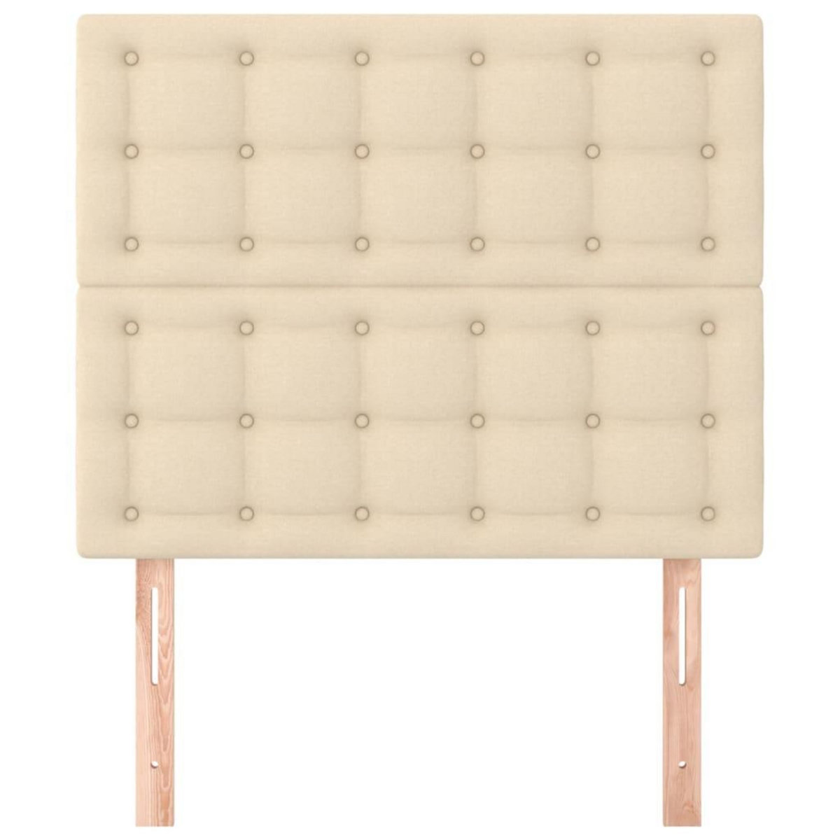 VIDAXL Tetes de lit 2 pcs Creme 100x5x78/88 cm Tissu