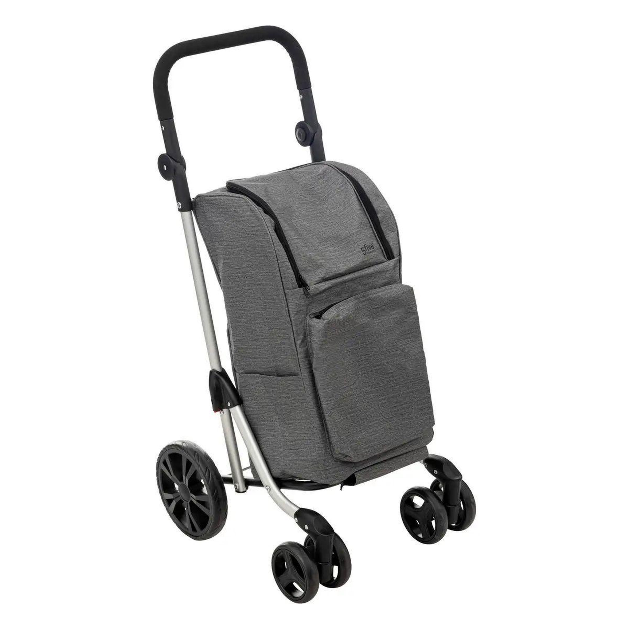 Voir la diapositive 1 : FIVE Chariot de marché  4 roues  100cm gris