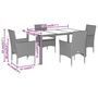 Voir la diapositive 6 : VIDAXL Ensemble a manger de jardin et coussins 5 pcs noir rotin acacia