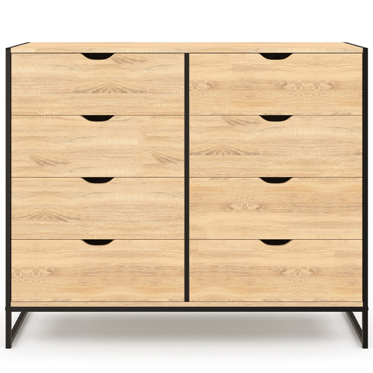 ID MARKET Commode 8 tiroirs DETROIT 115 cm design industriel