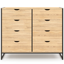 Voir la diapositive 3 : ID MARKET Commode 8 tiroirs DETROIT 115 cm design industriel