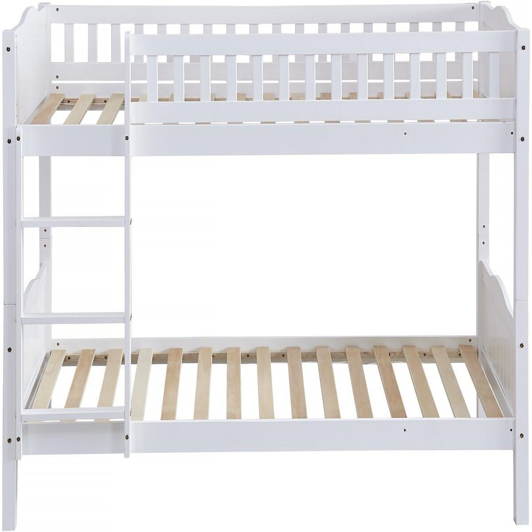 Voir la diapositive 4 : Habitat et Jardin Lit superposé enfant  gabriel  - bois - blanc - 90 x 190 cm