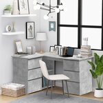VIDAXL Bureau d'angle Gris beton 145x100x76 cm Bois d'ingenierie