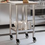 VIDAXL Table de travail de cuisine avec roues 55x55x85 cm inox