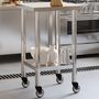 Voir la diapositive 1 : VIDAXL Table de travail de cuisine avec roues 55x55x85 cm inox
