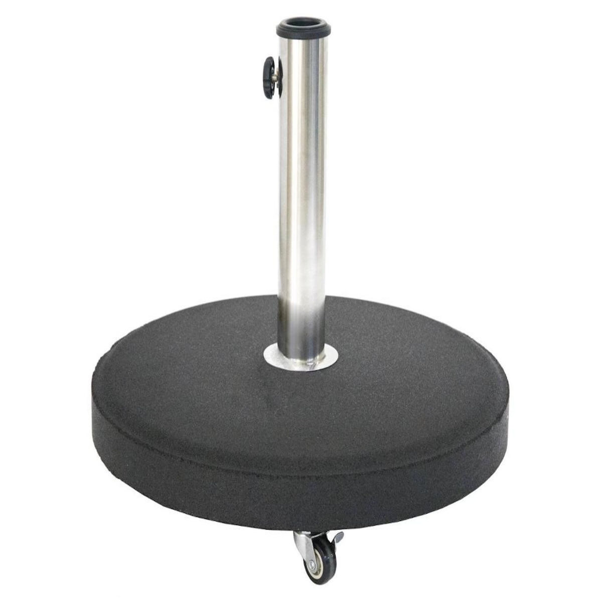HESPERIDE Pied de parasol rond 4 roues Terlando 25 kg béton et acier inoxydable - Hespéride
