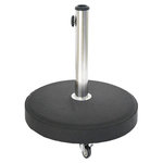 HESPERIDE Pied de parasol rond 4 roues Terlando 25 kg béton et acier inoxydable - Hespéride