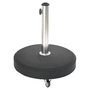 Voir la diapositive 1 : HESPERIDE Pied de parasol rond 4 roues Terlando 25 kg béton et acier inoxydable - Hespéride
