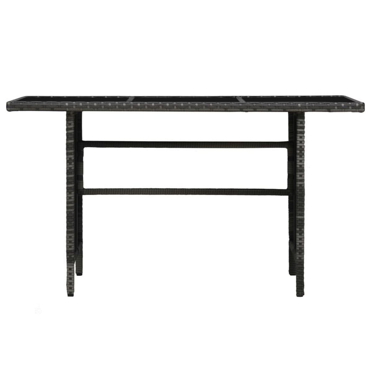 VIDAXL Salon de jardin 4 pcs avec coussins resine tressee gris