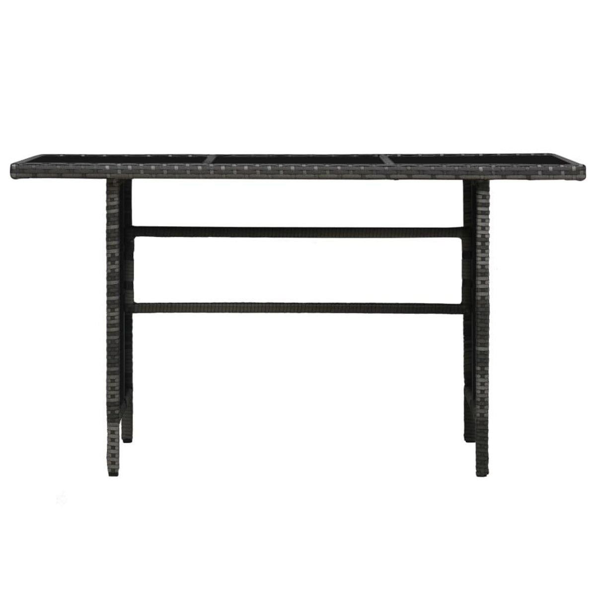 VIDAXL Salon de jardin 4 pcs avec coussins resine tressee gris