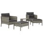 Voir la diapositive 3 : VIDAXL Salon de jardin 5 pcs avec coussins Gris Resine tressee