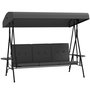 Voir la diapositive 1 : OUTSUNNY Balancelle de jardin 3 places grand confort - toit réglable, 2 tablettes latérales, coussins - acier polyester anthracite
