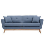 CONCEPT USINE Canapé scandinave 3 places en tissu bleu pastel HOGA
