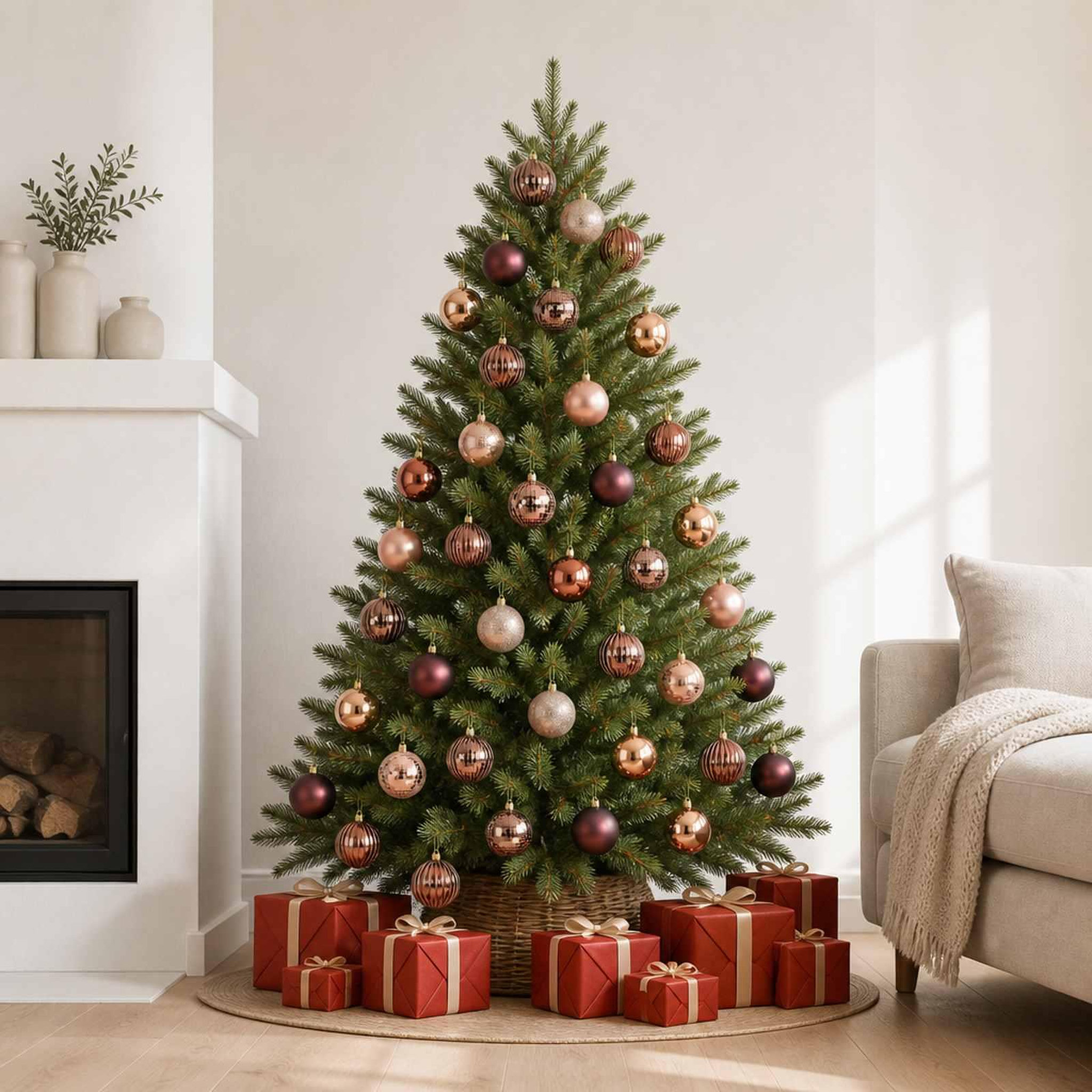 Voir la diapositive 2 : VIDAXL Ensemble de boules de Noël 50 pc Champagne et brun Diam. 8 cm
