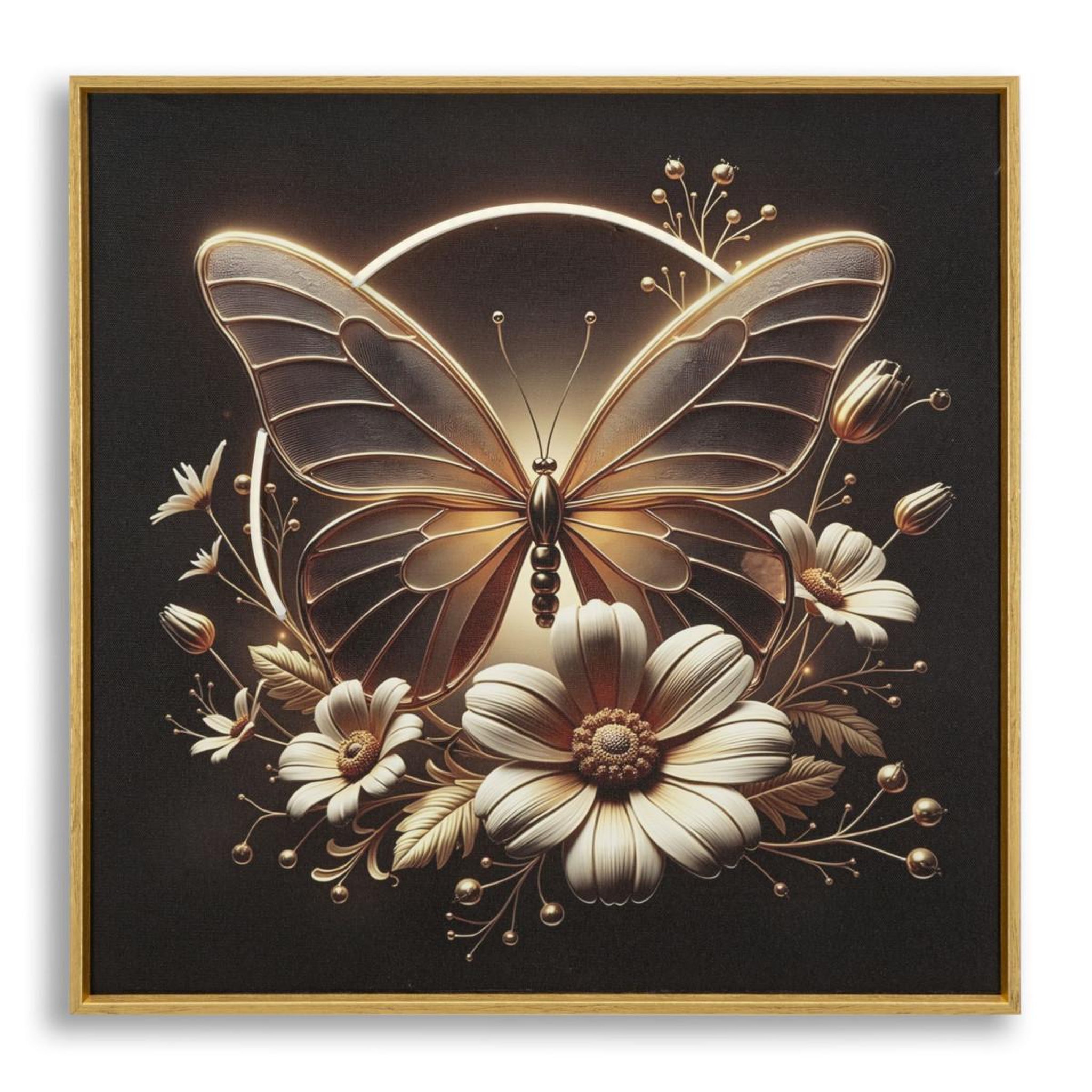 Paris Prix Tableau Imprimé à LED  Butterfly  50x50cm Multicolore