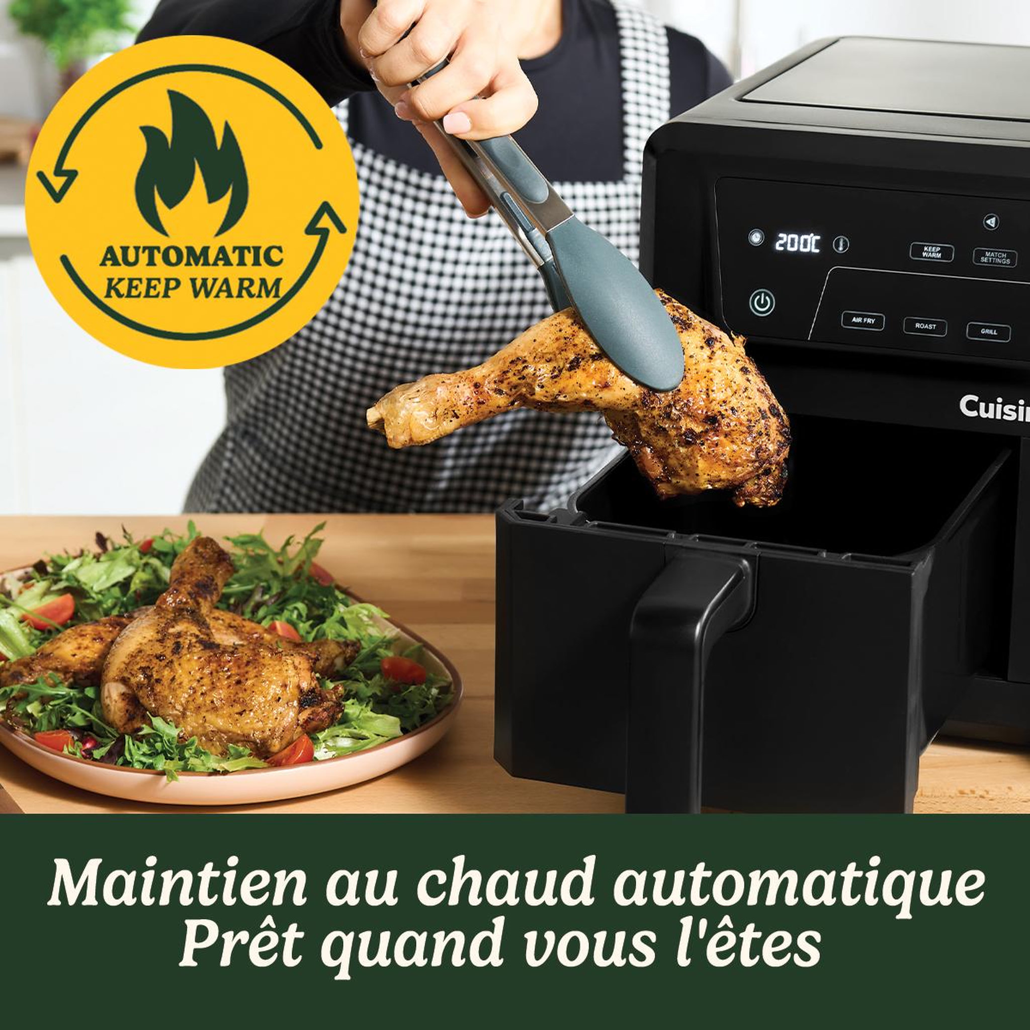 Voir la diapositive 4 : Cuisinart Friteuse sans huile 10,4l 2400w noir - afd10oble