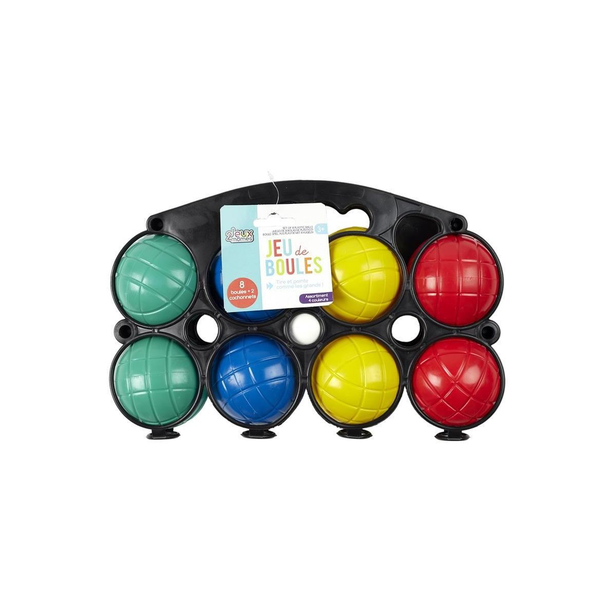 Voir la diapositive 3 : Jeux 2 momes Jeu de Pétanque  8 Boules  28cm Multicolore