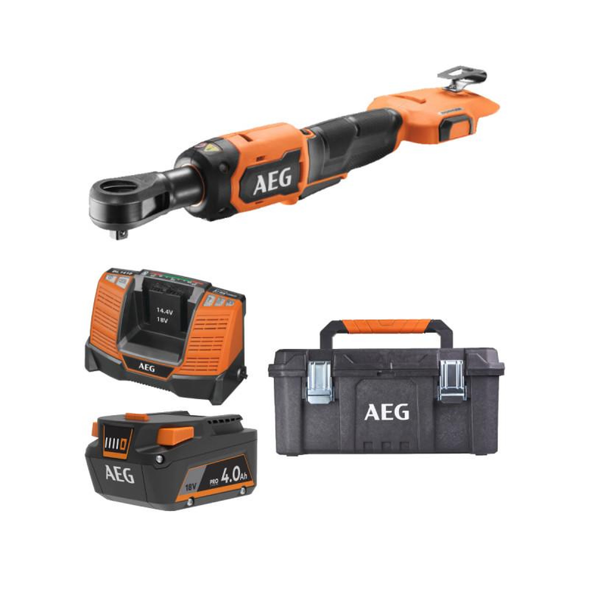 AEG Pack aeg 18v - clé à cliquet brushless 75nm - batterie 4.0 ah - chargeur - caisse de rangement