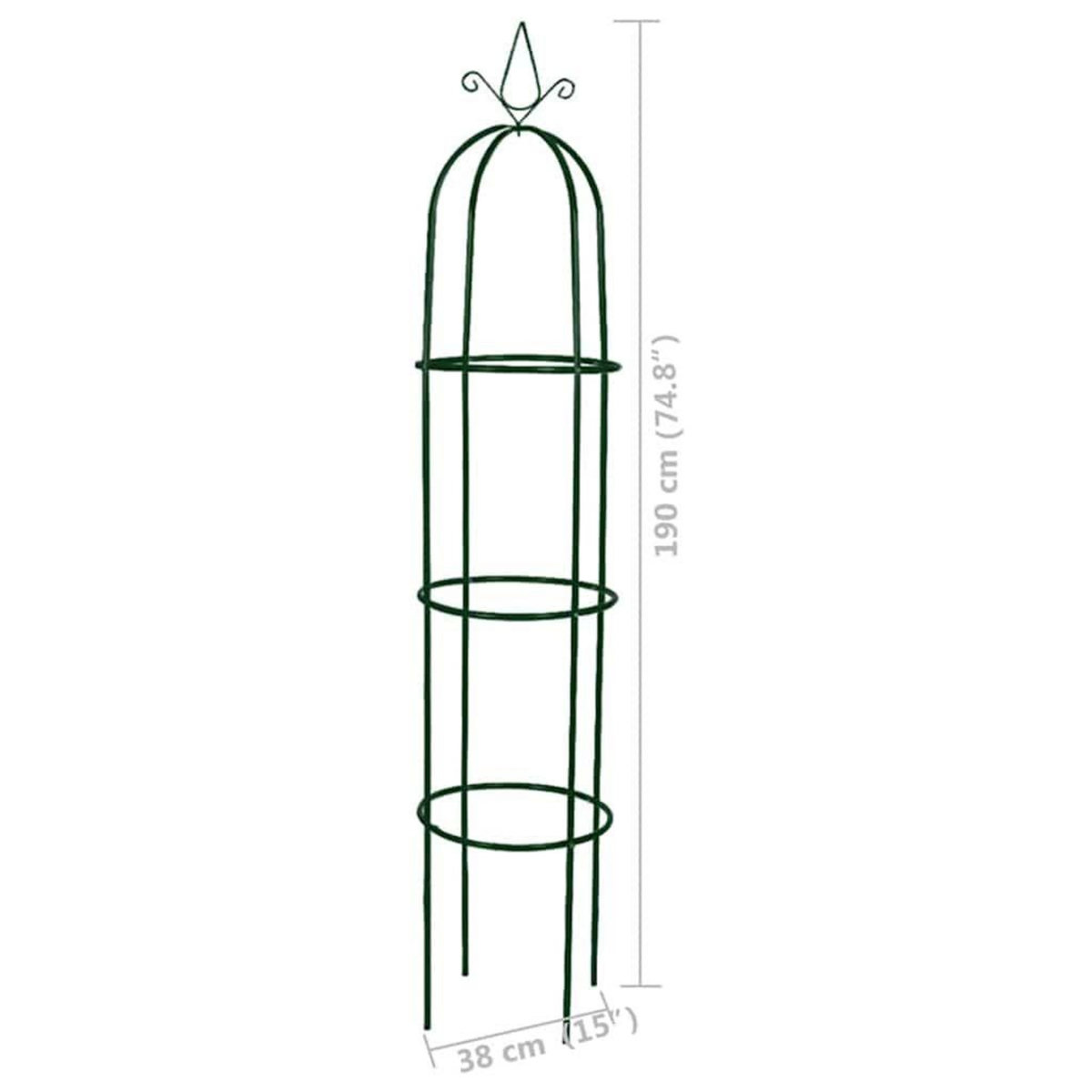 VIDAXL Arche de jardin en forme de tour 2 pcs