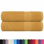 Voir la diapositive 2 : VIDAXL Serviettes de douche 2 pcs doré 70x140 cm 360 g m² 100% coton
