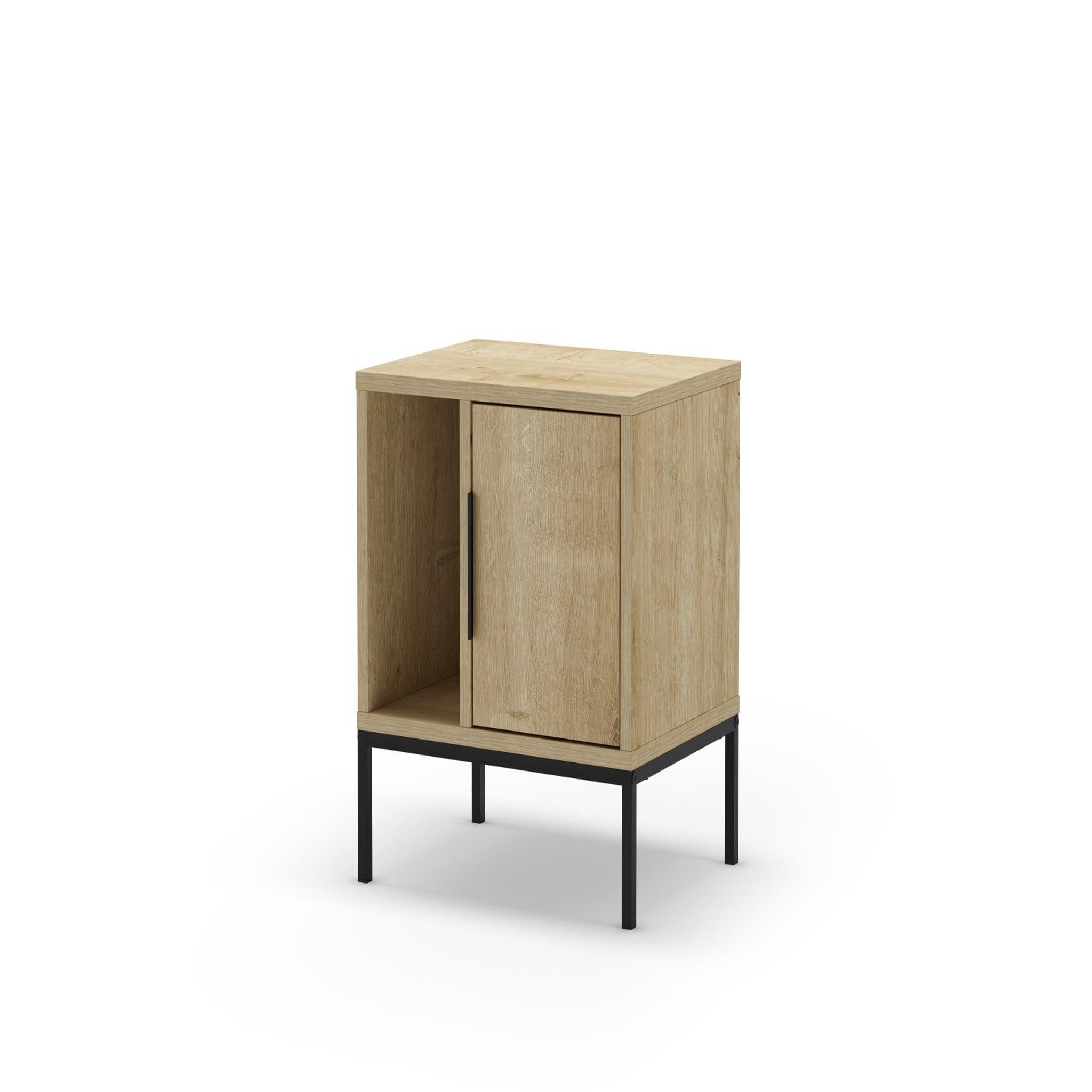Voir la diapositive 6 : CASANOVA PARIS Marta - table de chevet 45cm en mélamine - chêne clair