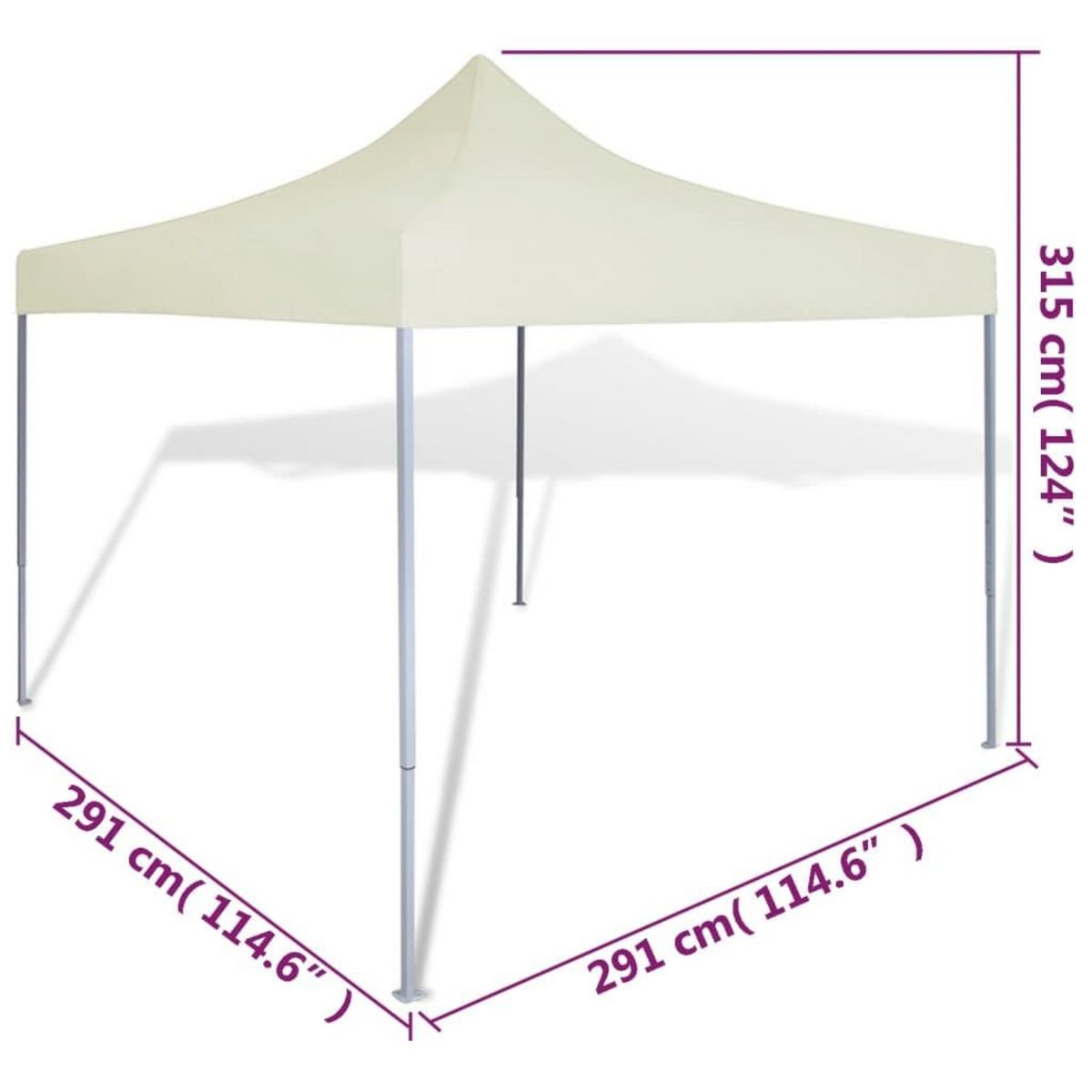 VIDAXL Tente pliable Creme 3 x 3 m